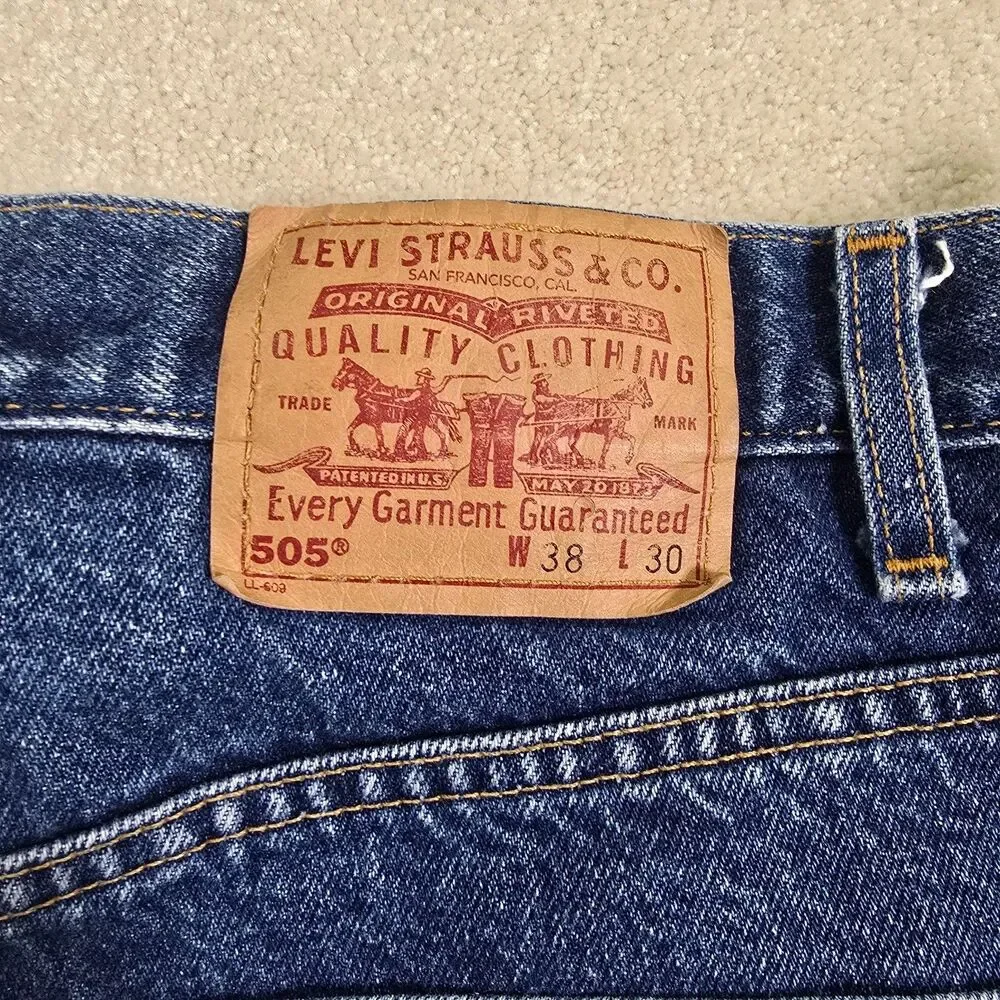 VTG Levis 505 Jeans Regular Fit Straight Leg Jeans Men's Size Tag 38x30